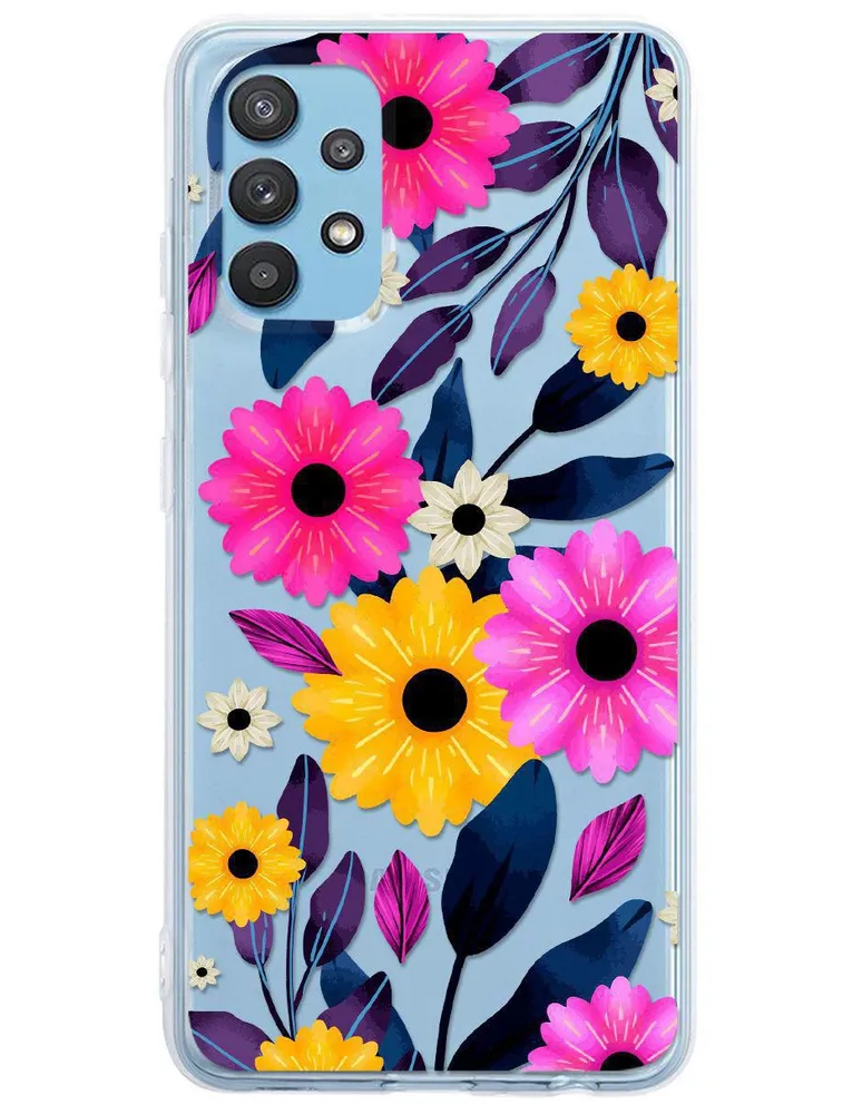 Funda para Celular Samsung Flores de silicón