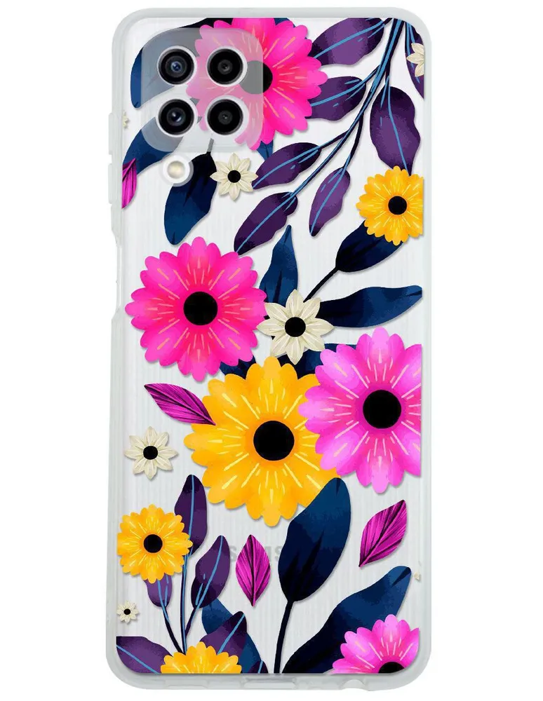 Funda para Celular Samsung Flores de silicón