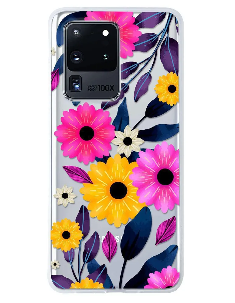 Funda para Celular Samsung Flores de silicón