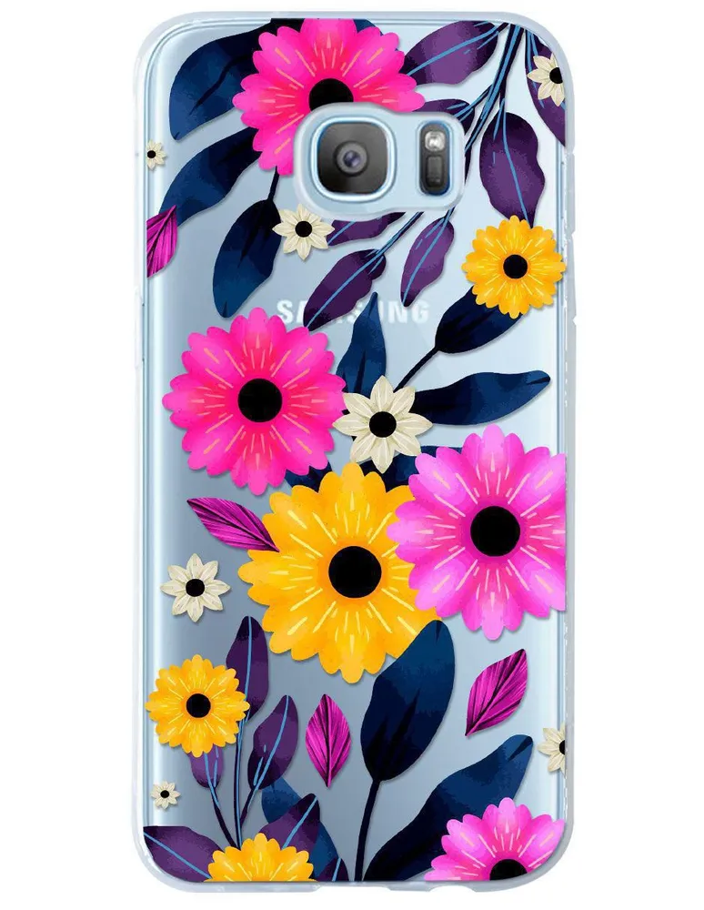 Funda para Celular Samsung Flores de silicón