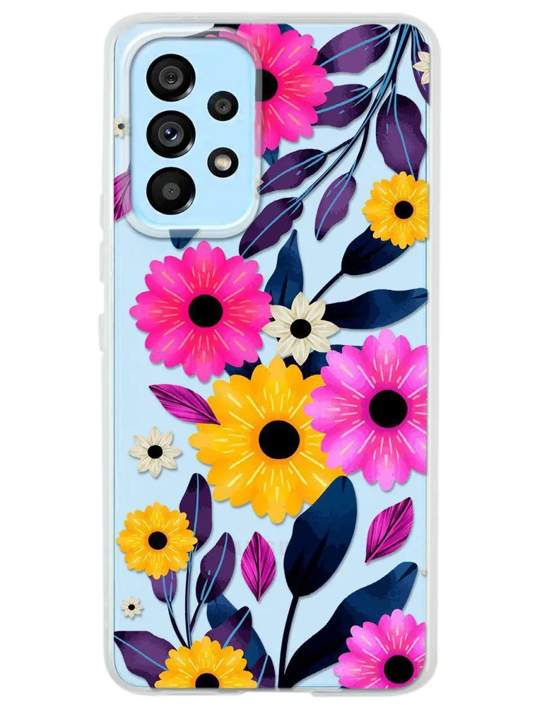 Funda para Celular Samsung Flores de silicón