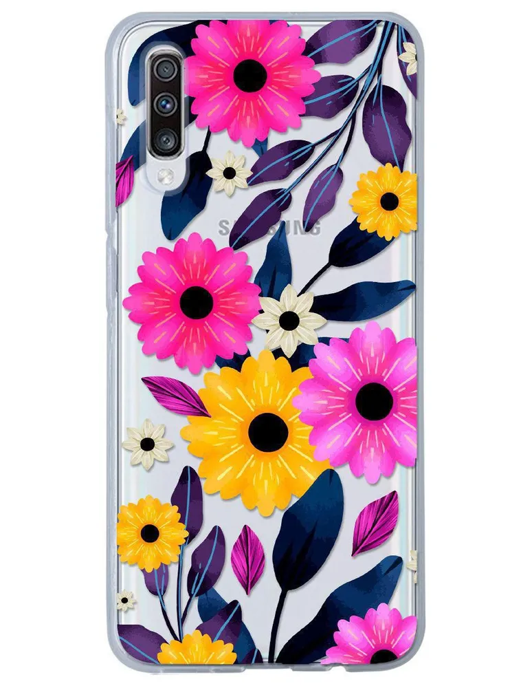 Funda para Celular Samsung Flores de silicón