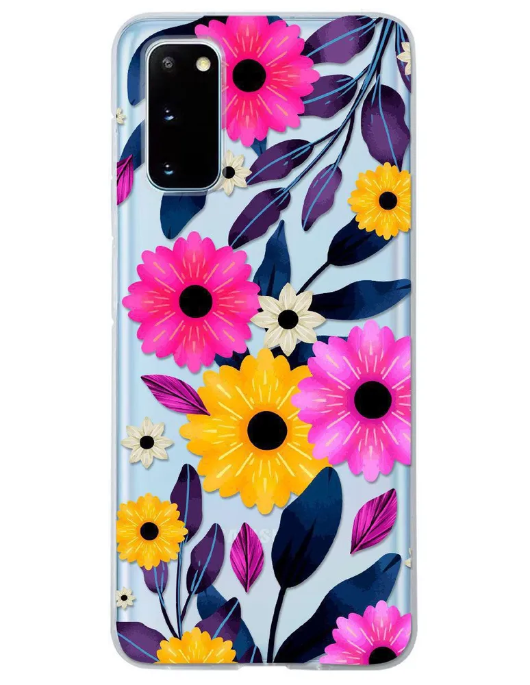 Funda para Celular Samsung Flores de silicón