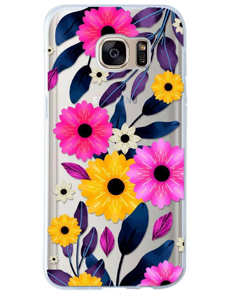 Funda para Celular Samsung Flores de silicón