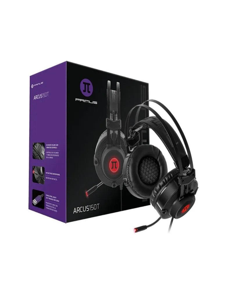 Audífono gamer over ear Primus PHS-150 alámbrico con cancelación de ruido