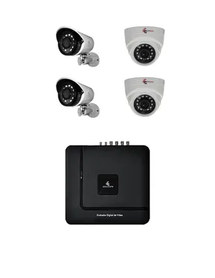 Kit 4 cámaras de seguridad Secucore alámbrica para interior y exterior