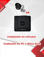 Kit 4 Cámaras de Seguridad Secucore Alámbrica e Inalámbrica para Interior y Exterior