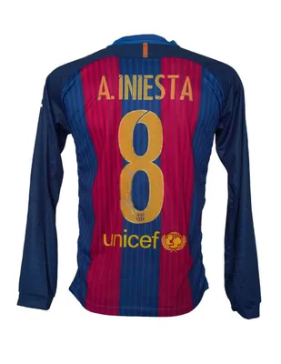 Playera de colección Ídolos firmada Andres Iniesta Barcelona