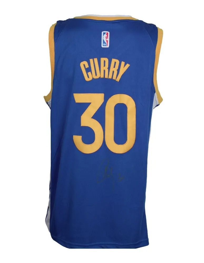 Playera de colección Ídolos firmada Stephen Curry Golden State Warriors Azul