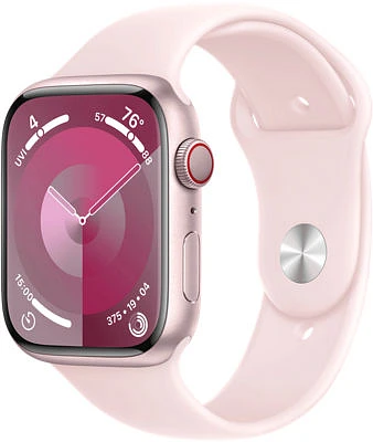 Apple Watch Series 9 GPS + Cellular 45mm Pink Aluminum Case Light Pink Sport Band - M/L | Smartwatch