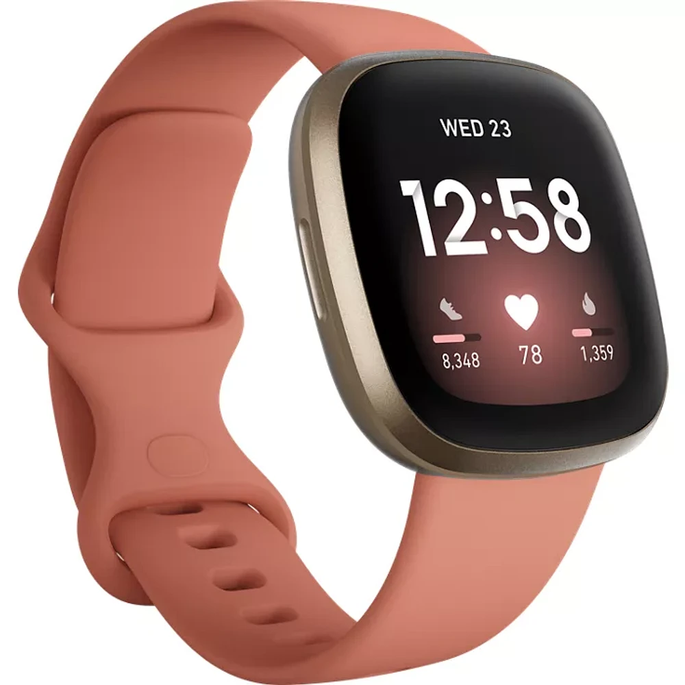 Fitbit Versa 3 - Pink Clay/Soft Gold | Verizon | Dulles Town Center 