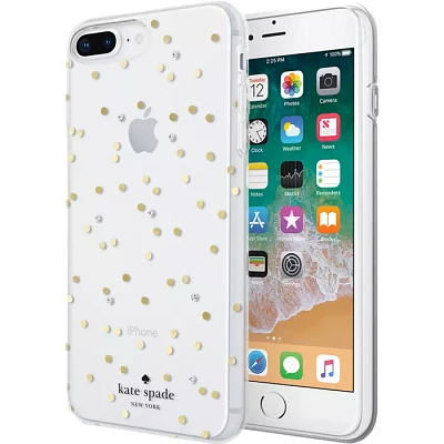 kate spade Flexible Hardshell Case for iPhone 8 Plus/7 Plus - Scatter Dot Gold with Gems | Verizon