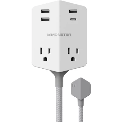 Monster Power Shield Outlet Extender and Magnetic Hub - White | Verizon