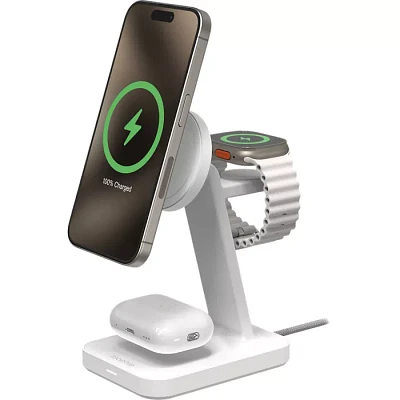 mophie snap+ 3-in-1 Wireless Charging Stand - White | Verizon