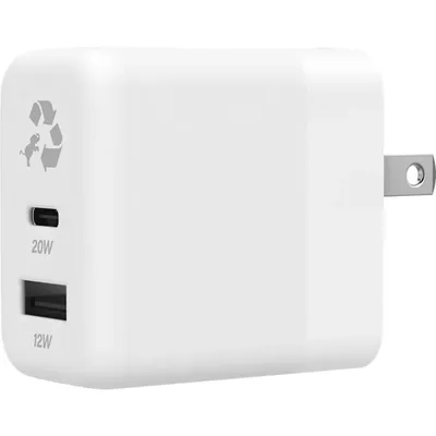 Nimble Eco-Friendly Wally Duo 32W USB-C USB-A Dual Wall Charger - White | Verizon