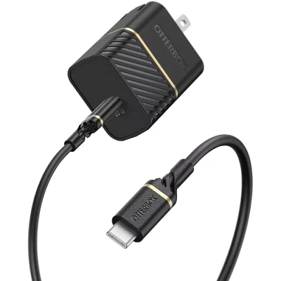 OtterBox Fast Charge Wall Charger Kit with USB-C to USB-C Cable 30W - Black Shimmer | Verizon