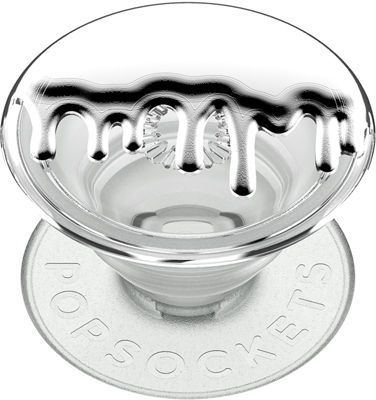 PopGrip - Chrome Drip Silver / Clear