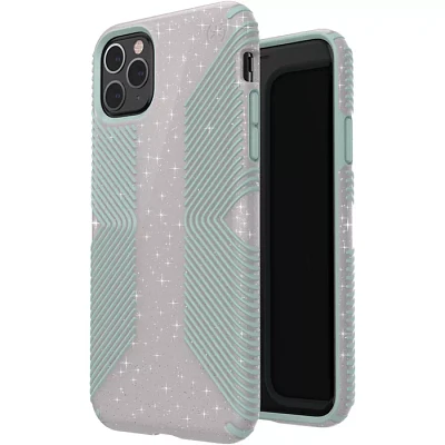 Speck Presidio Grip + Glitter Case for iPhone 11 Pro Max - Whitestone Grey Glitter/Blue | Verizon