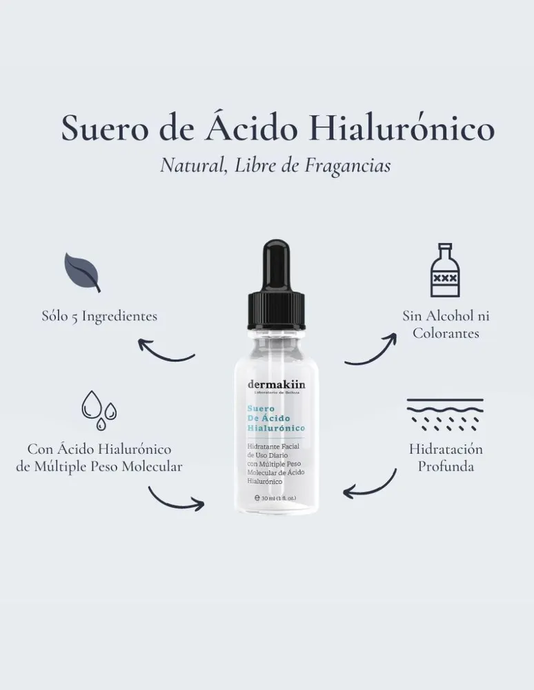 Serum de ácido hialurónico Suero Facial Antiedad de Ácido Hialurónico facial Dermakiin sueros faciales todo tipo de piel 30 ml