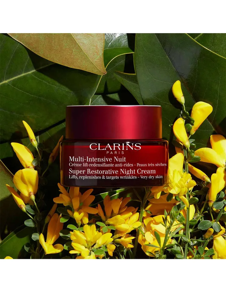 Crema para rostro Super Restorative Night Cream Dry Skin Clarins recomendado para antiedad