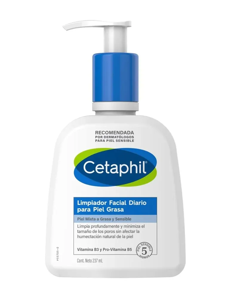Limpiador facial diario Cetaphil recomendado para disminuir puntos negros