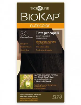 Tinte Biokap Nutricolor tono 3.0 castaño obscuro 140 ml