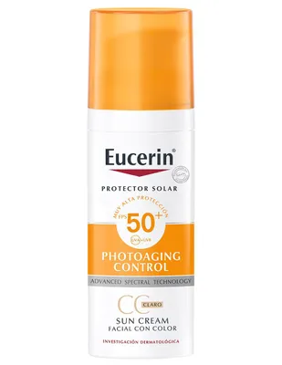 Protector solar FPS 50+ Photoaging Control Eucerin CC Claro 50 ml