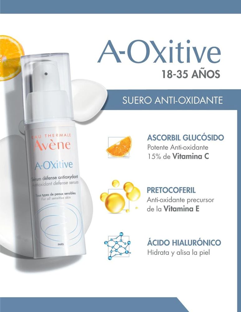 Serum antiedad facial Avène A-Oxitive de piel sensible 30 ml