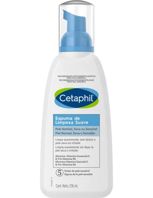 Limpiador facial Espuma de limpieza Cetaphil recomendado para desmaquillar