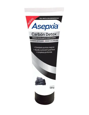 Exfoliante facial Carbón Detox Asepxia para piel mixta