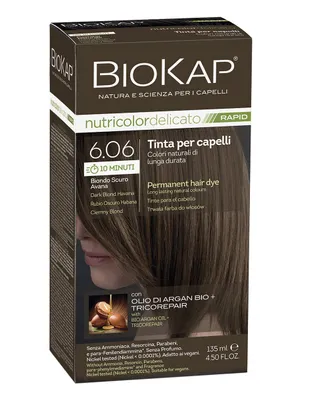 Tinte para cabello Biokap Nutricolor Delicato Rapid tono 6.06 rubio obscuro habana
