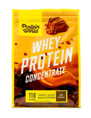 Whey Protein Concentrate Protein World sabor chocolate en polvo