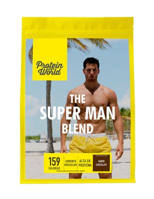 The Super Man Blend Protein World sabor chocolate en polvo