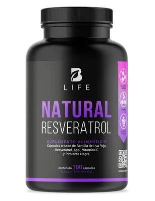 Suplemento Alimenticio B Life Resveratrol con Semilla de Uva Roja Acai B