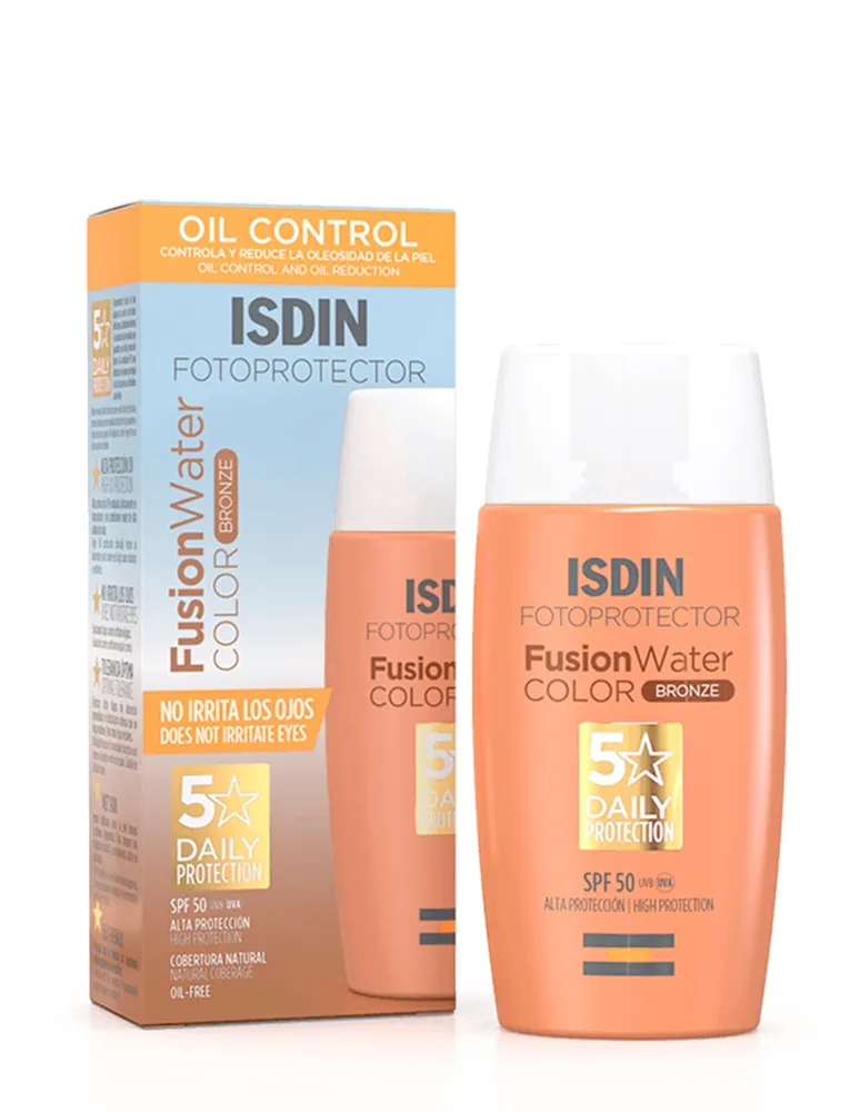 Protector solar FPS 50 Fusion Water Isdin Color Bronze 50 ml