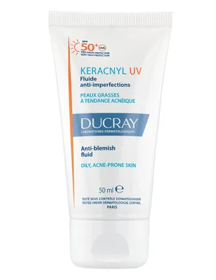 Crema para rostro Keracnyl uv fps50+ Ducray recomendado para acné