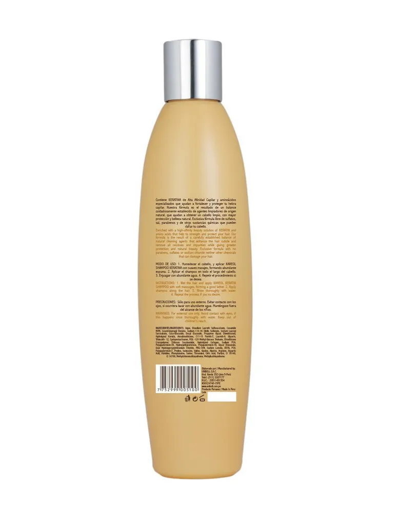 Shampoo reparador para cabello Kareol Keratina 300 ml