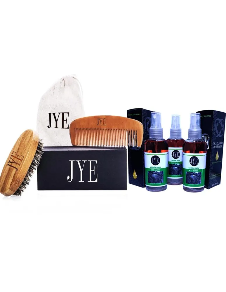 Kit cepillo para barba JYE de madera