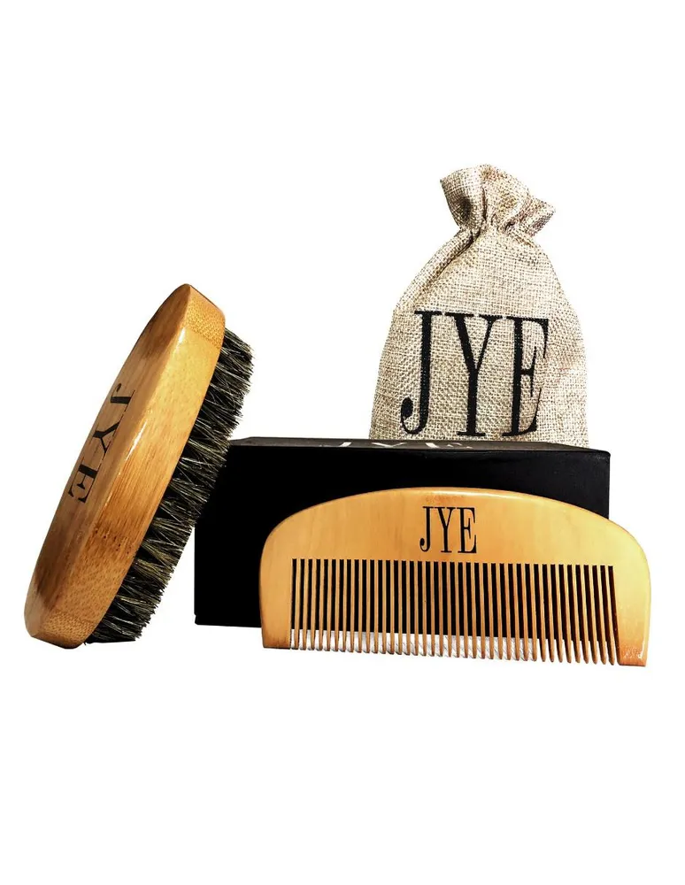 Kit cepillo para barba JYE de madera