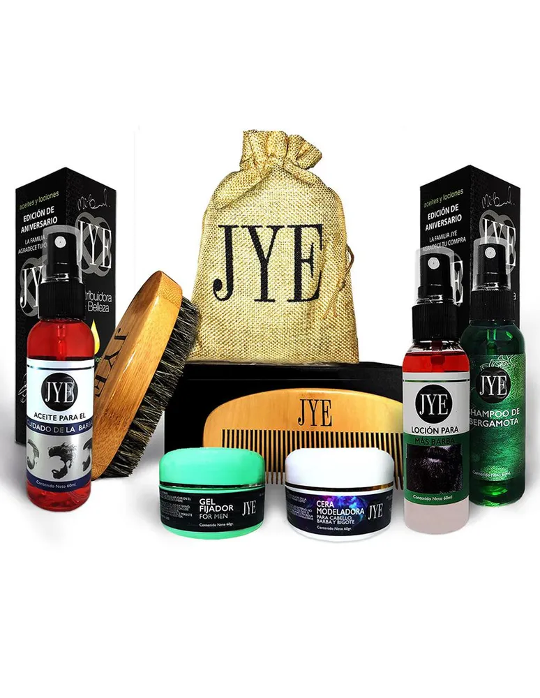 Kit cepillo para barba JYE de madera