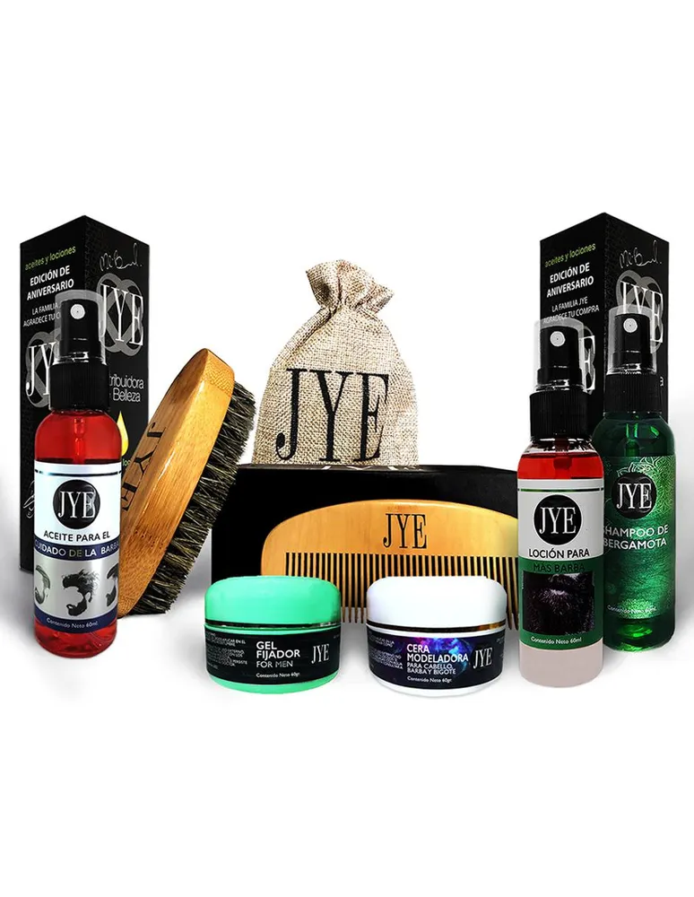 Kit cepillo para barba JYE de madera