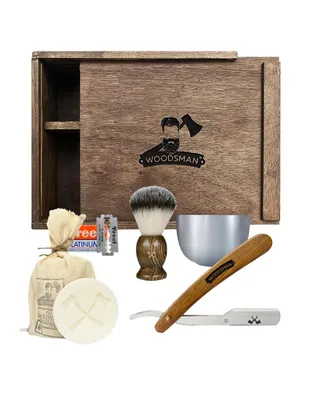 Set de afeitado clásico Woodsman en caja de madera