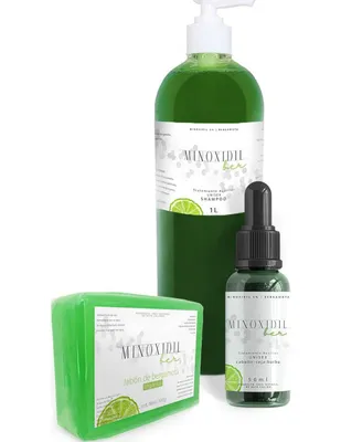 Set de tratamiento para barba y cabello reparador Minoxidilber