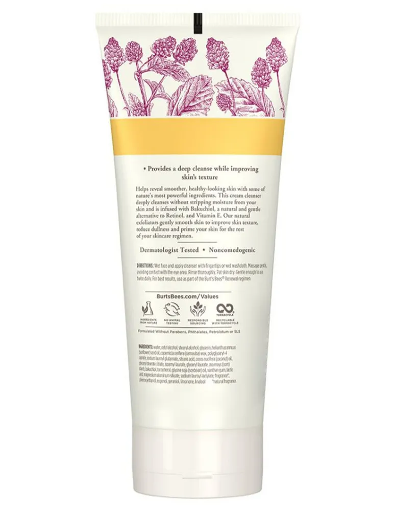 Limpiador facial Refining Cleanser Renewal Burt's Bees recomendado para prevenir signos de la edad