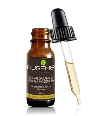 Aceite facial argán orgánico y rosa mosqueta Rusens natural