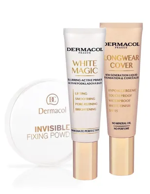 Set maquillaje Longwear Cover con polvo y prebase Dermacol