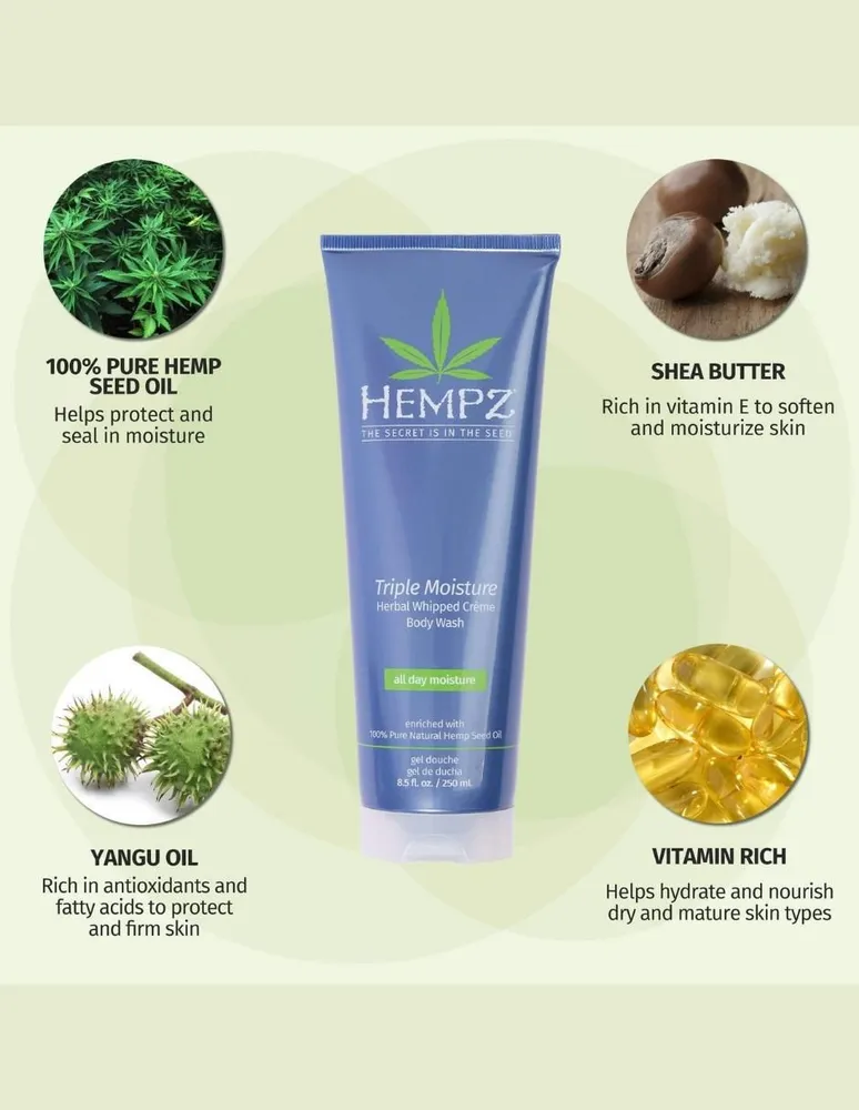 Gel corporal hidratante Herbal Humectante Hempz Triple Whip Body Wash para todo tipo de piel