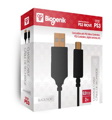 Biogenik Charge Cable  for PS3 - Black