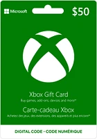 Carte-cadeau Xbox de  50 $ 