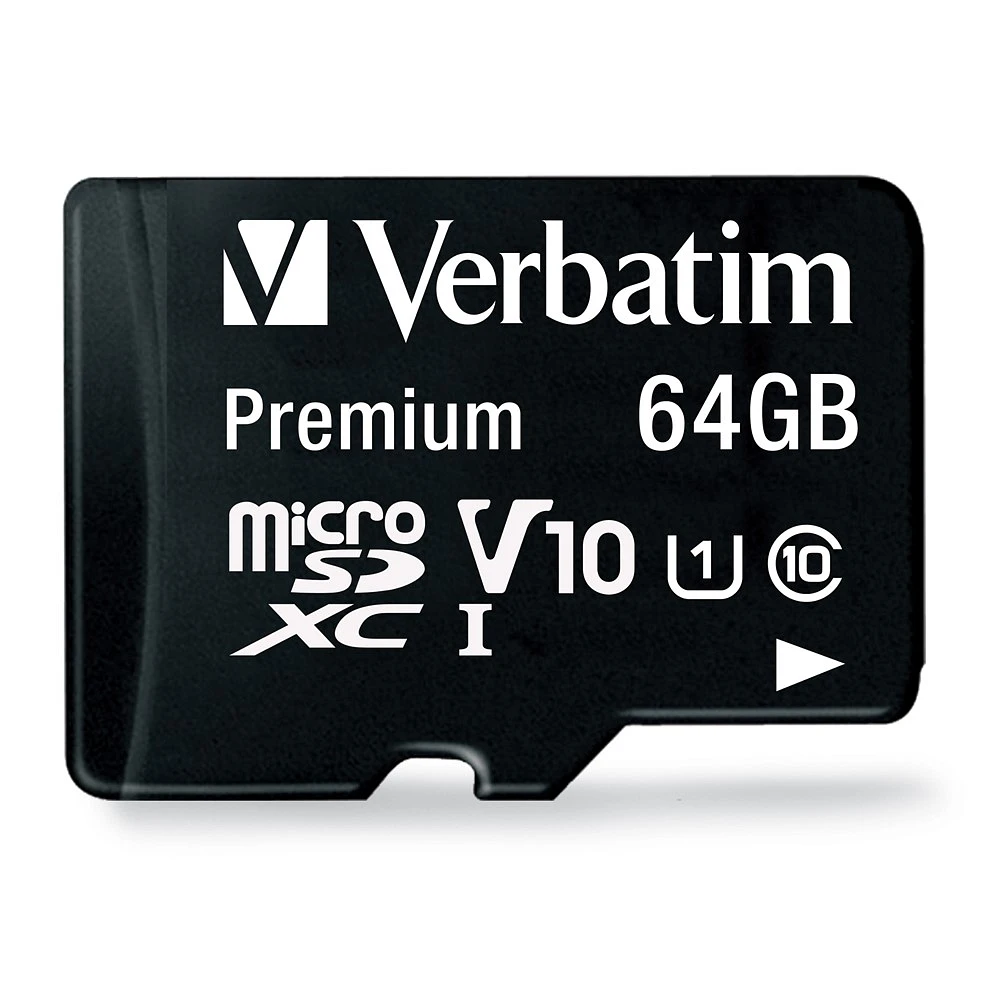 64GB Premium microSDXC Memory Card with Adapter, UHS-I V10 U1 Class 10